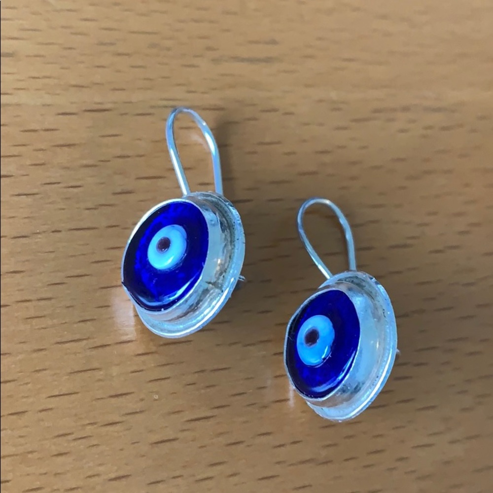 🧿 Evil Eye or Nazar ‘Omen” bead earrings